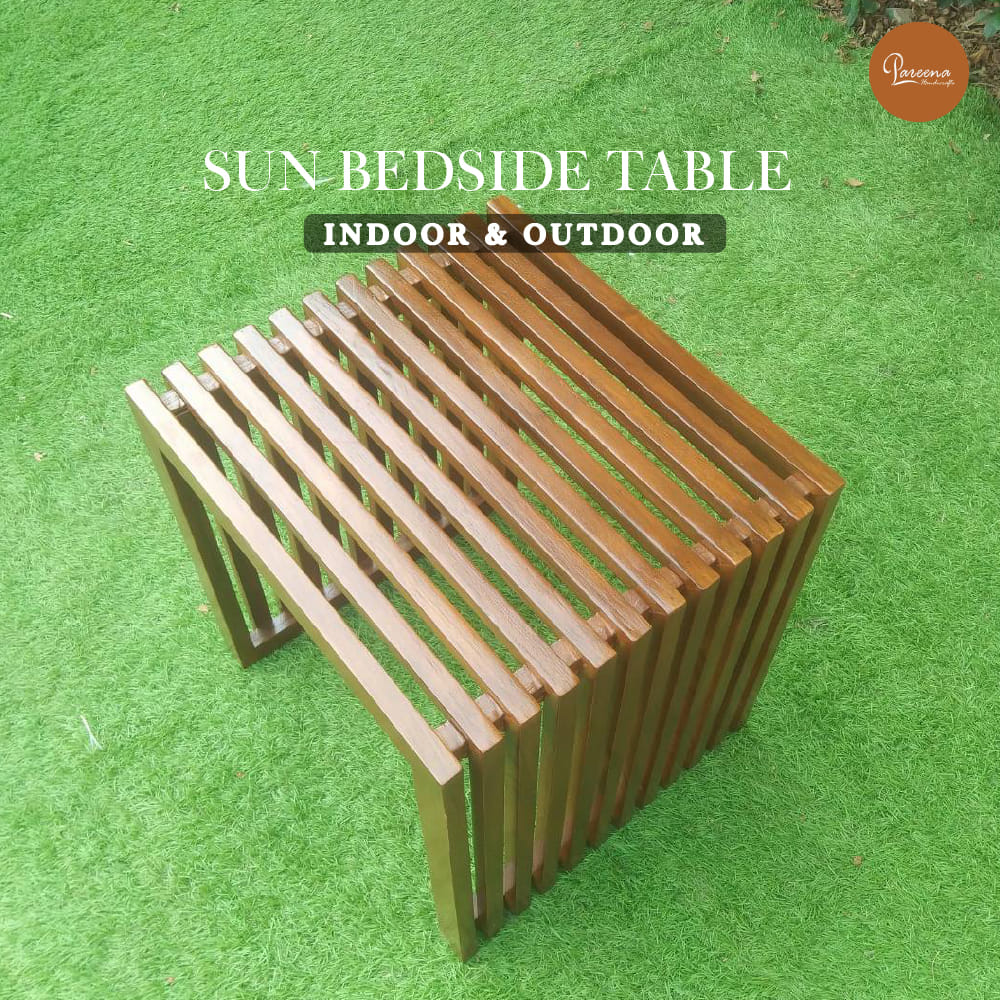 โต๊ะข้างไม้สัก PAREENA DECOR รุ่น BST-005 ขนาด 45X45X46 ซม.,สีไม้ธรรมชาติ_3